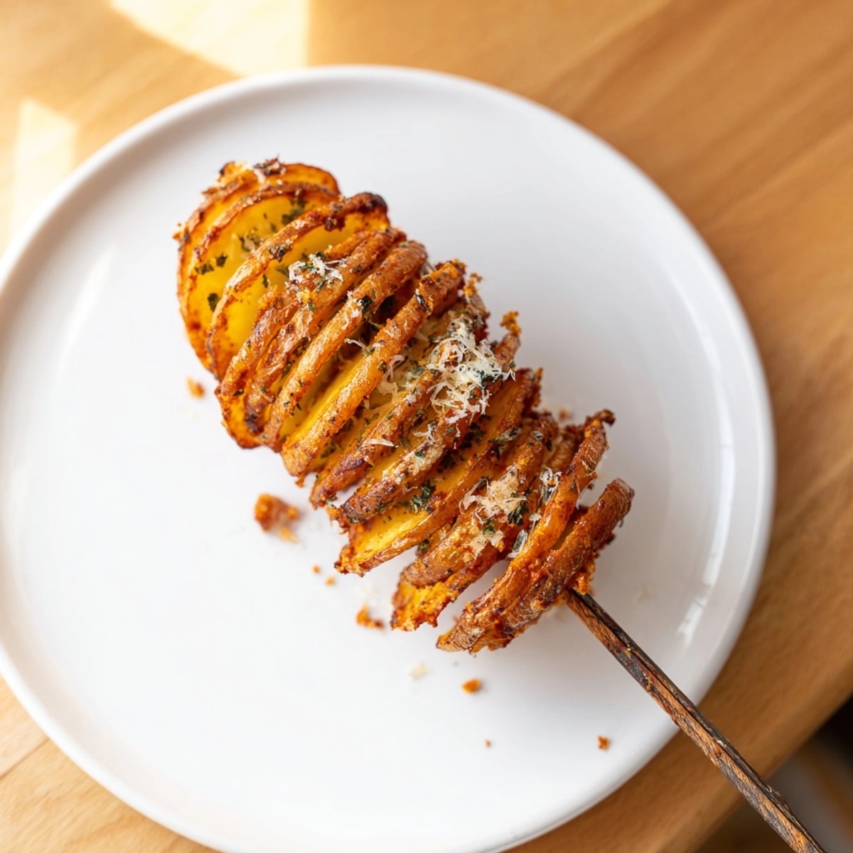 Crispy Air-Fryer Tornado Potatoes, seasoned and on skewers, a fun side dish.