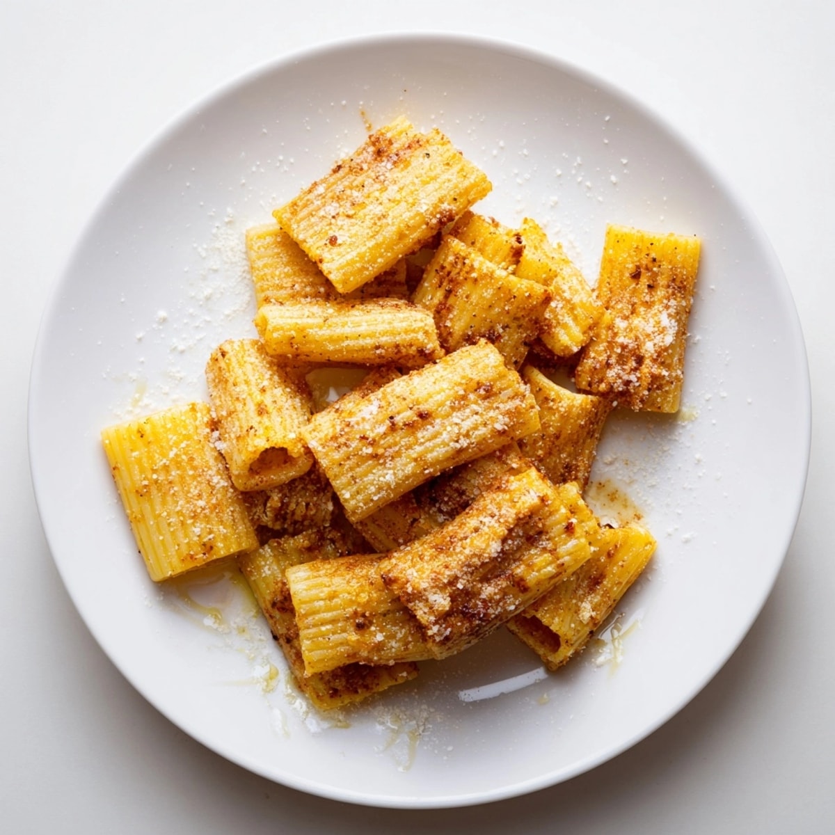 Golden, crispy Pasta Chips Seasoned Variety just out of the oven, ready for dipping.