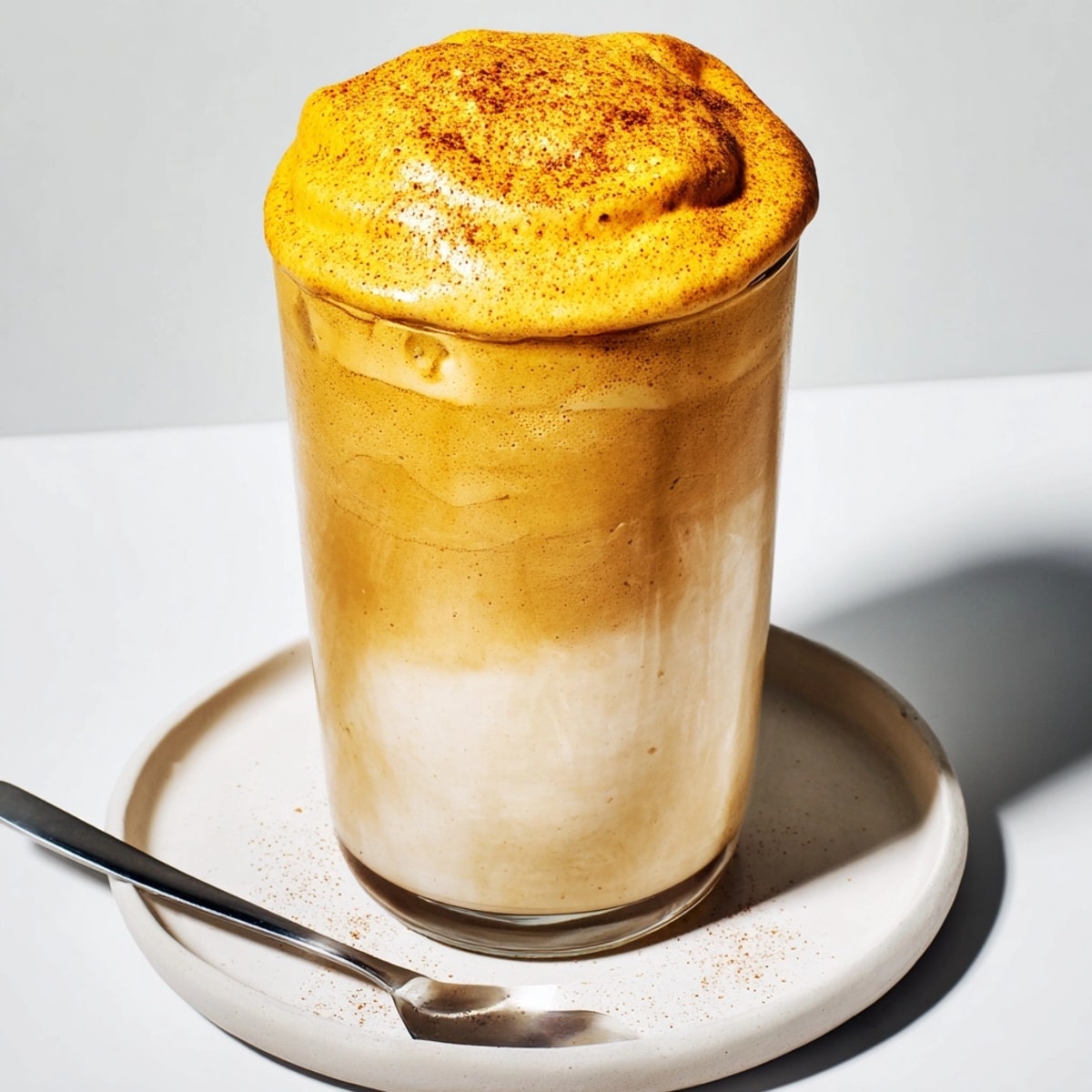 Homemade Pumpkin Cream Cold Foam, a creamy spice-kissed topping, ready to elevate your cold brew.