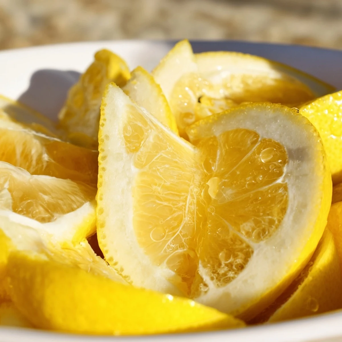 Fresh Lemon Wedge Garnish