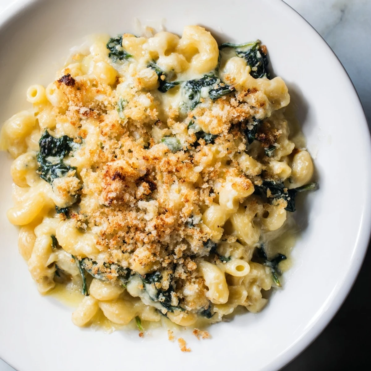 Baked Macaroni Cheese Spinach
