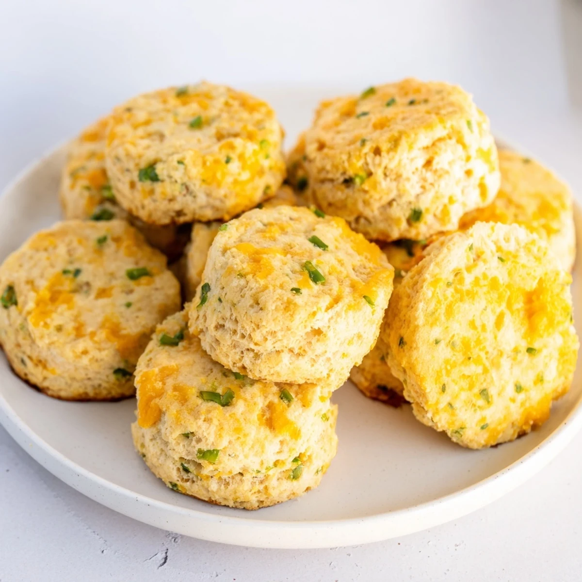 Fluffy, aromatic savory cheese scones steaming on a baking sheet, perfect for a cozy brunch.