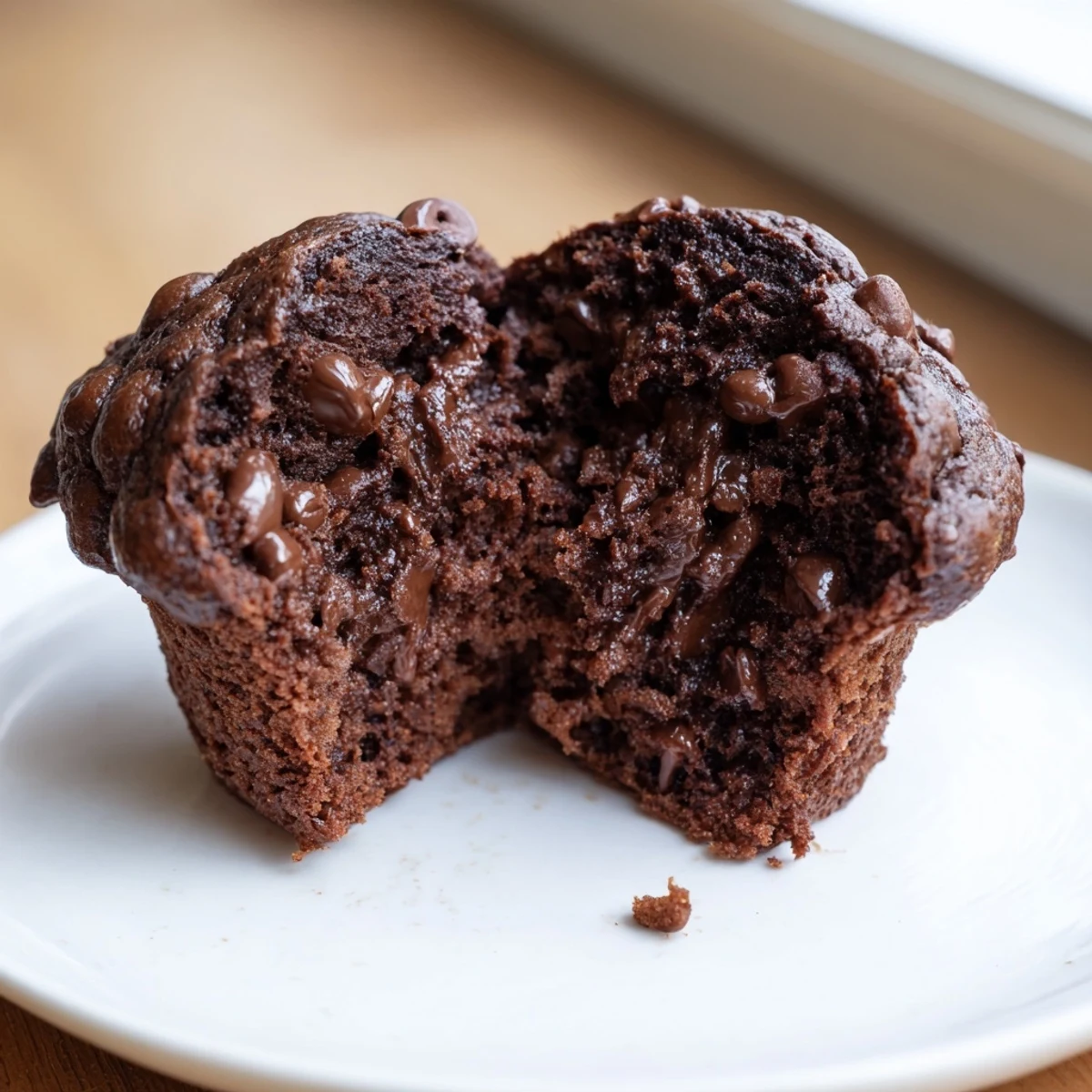 A dozen golden-brown chocolate muffins, showing a soft crumb and chocolate chips, perfect for dessert.