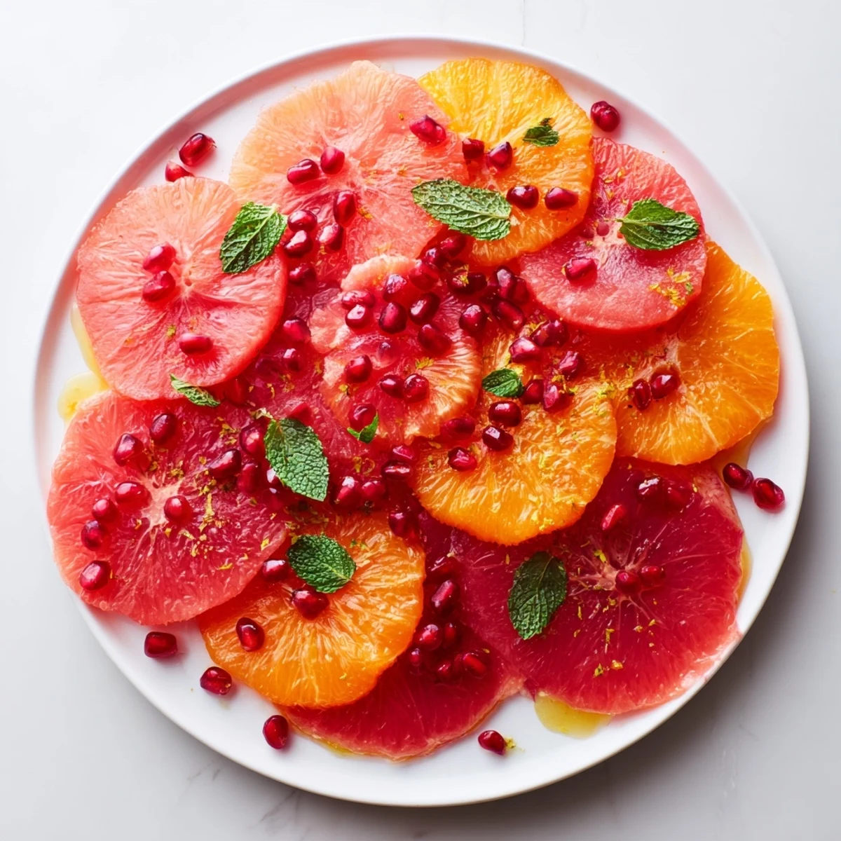 Enjoy a refreshing Citrus Salad: sweet citrus bursting with pomegranate arils, a simple but flavorful light dish.