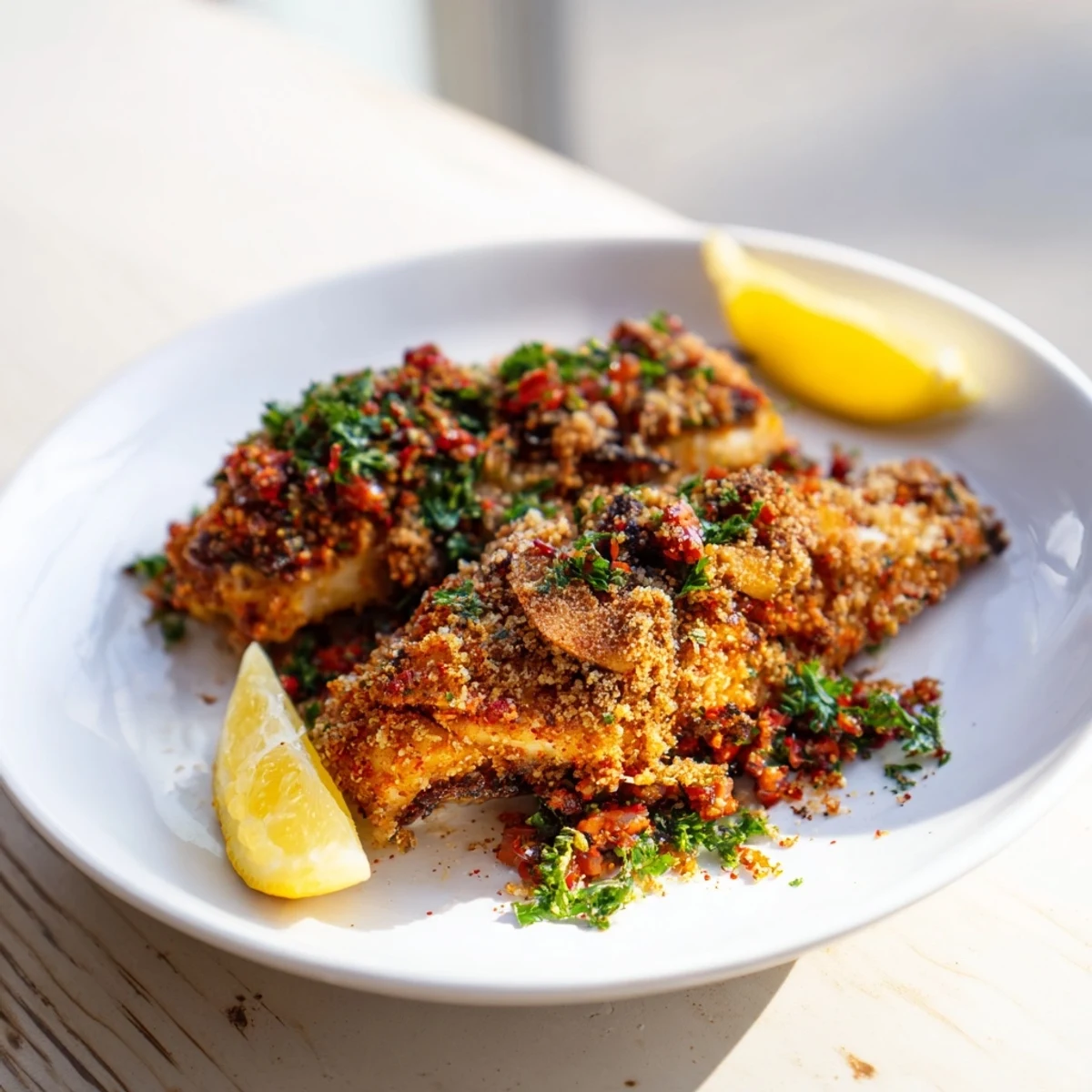 Enjoy a plate of perfectly cooked baked haddock, offering a light, flavorful pescatarian meal.