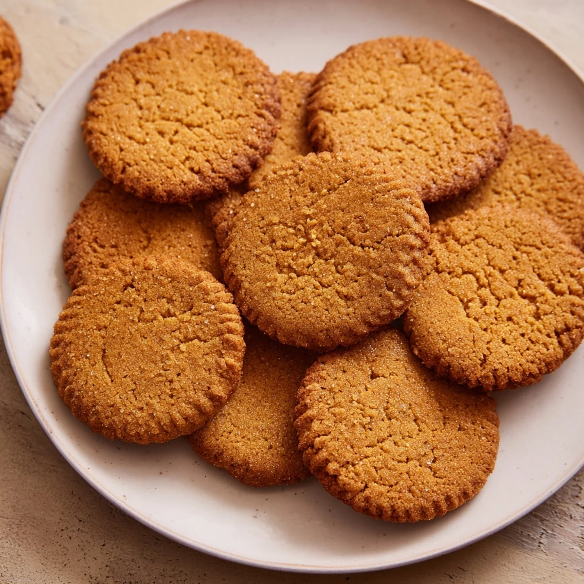Freshly baked gingerbread biscuits dusted with sugar — a delicious treat, ideal for any occasion.