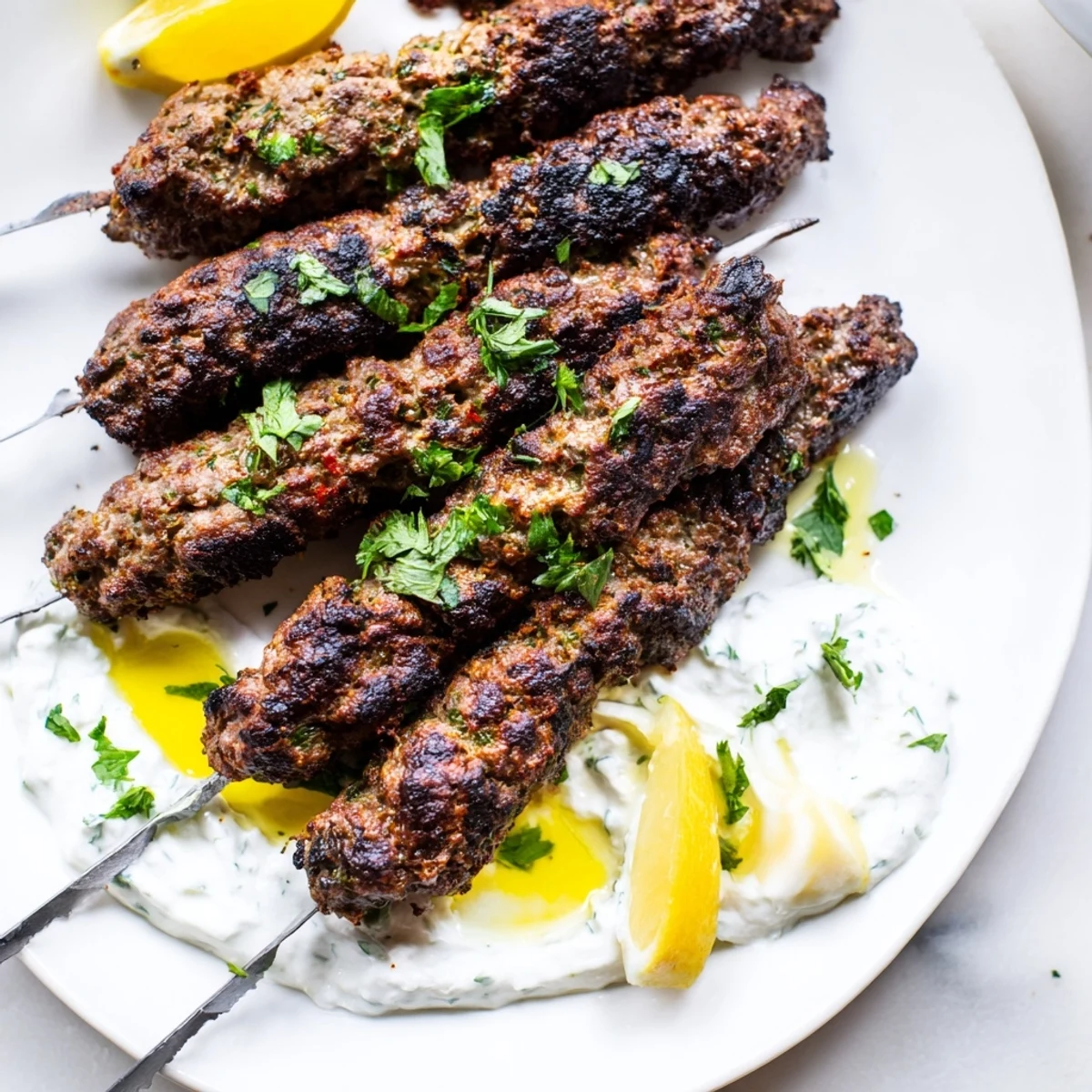 Beef Kofta Kebabs Cucumber