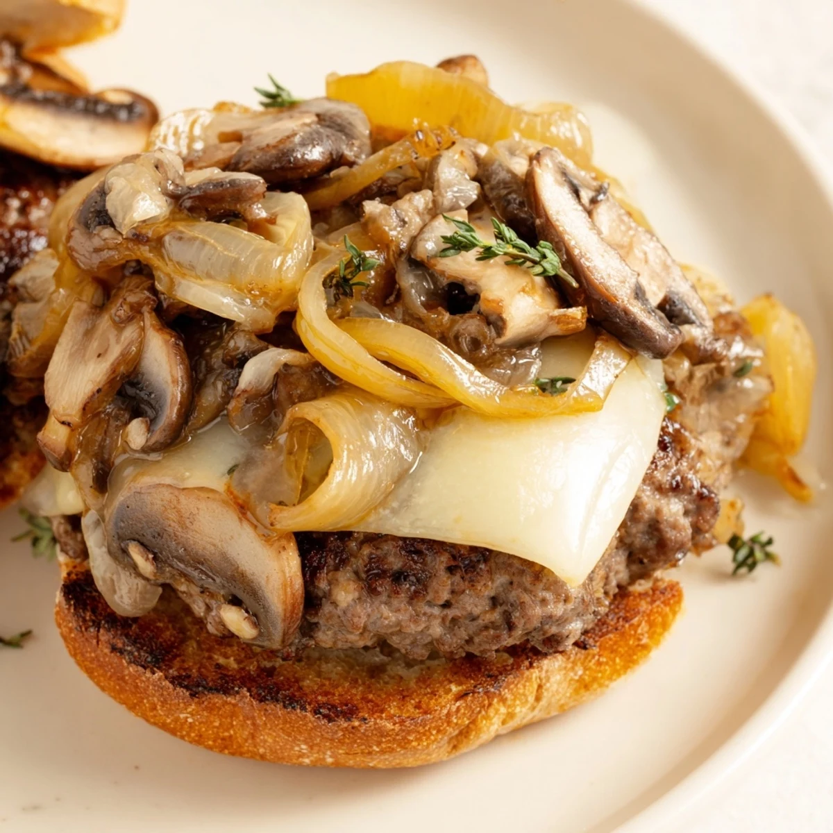 Mushroom Swiss Burger Onions