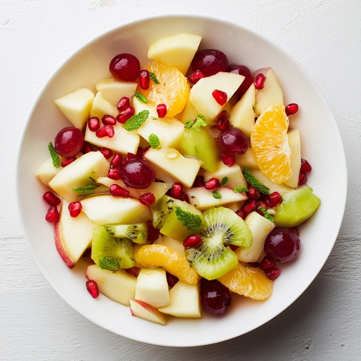 This Winter Fruit Salad, tossed with fresh mint, looks incredibly refreshing for a light dessert.