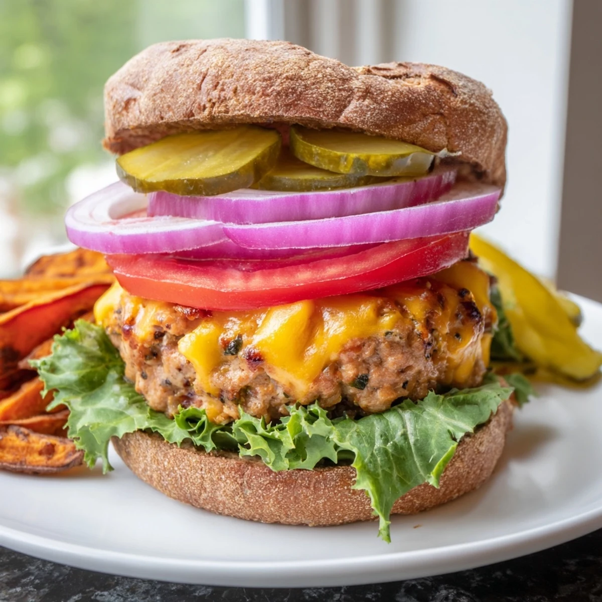 Turkey Burger Sweet Potato Fries