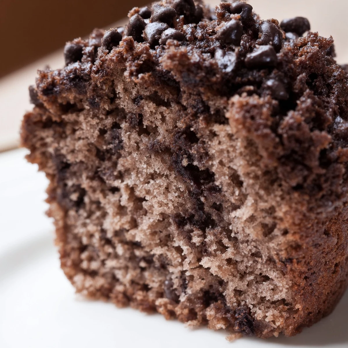 Tasty Chocolate Chip Muffins cooling on a wire rack, with melty chocolate chips peeking out of the fluffy tops.