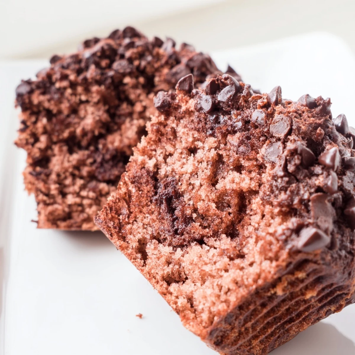 A freshly baked batch of Chocolate Chip Muffins sits on a wooden board, ready to be served warm for breakfast.