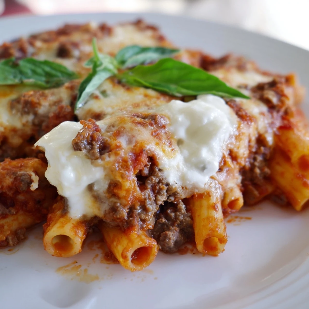 Baked Ziti Ground Beef Mozzarella