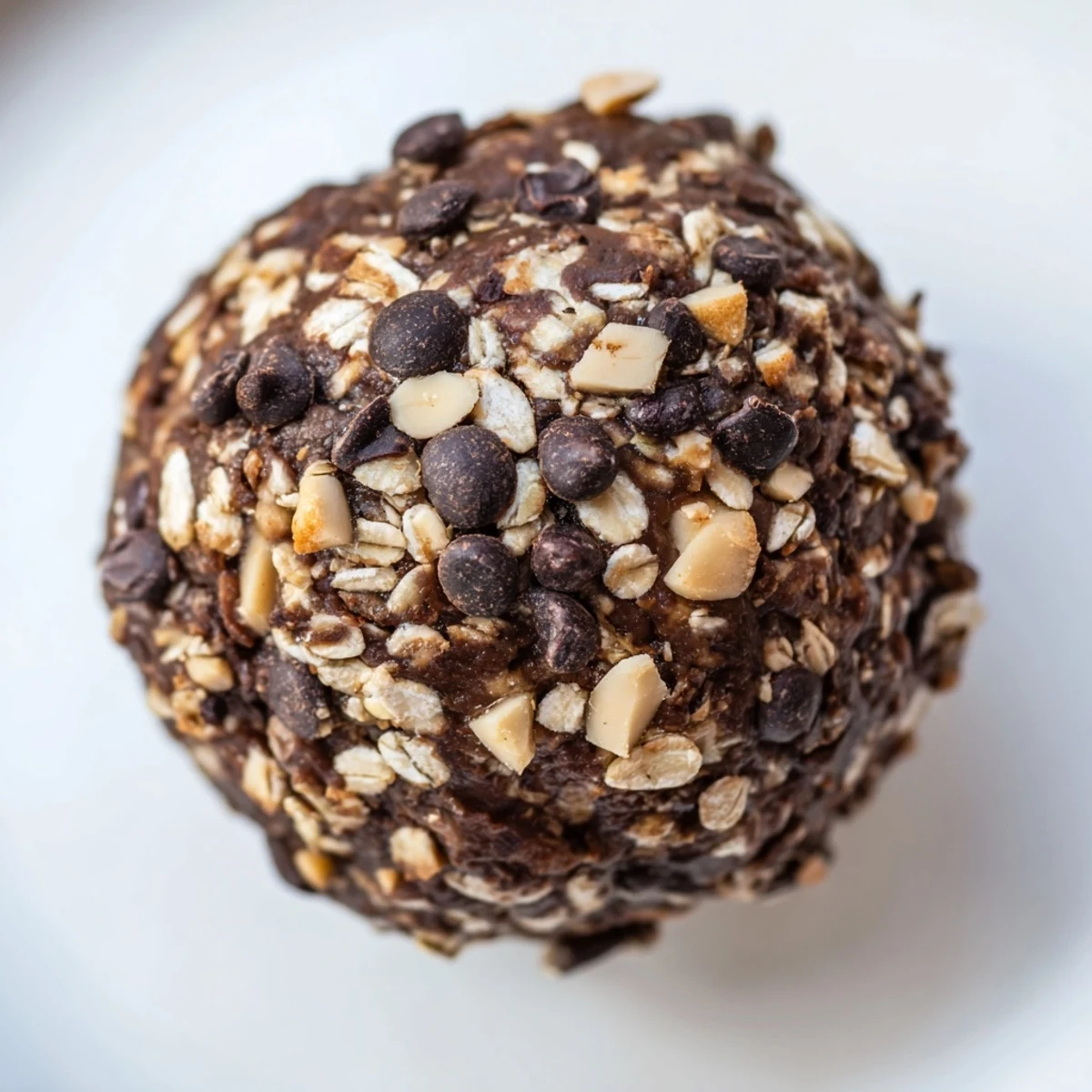 Chocolate Peanut Butter Energy Balls in a clear jar with a cup of black coffee, a quick breakfast or post-workout snack idea.