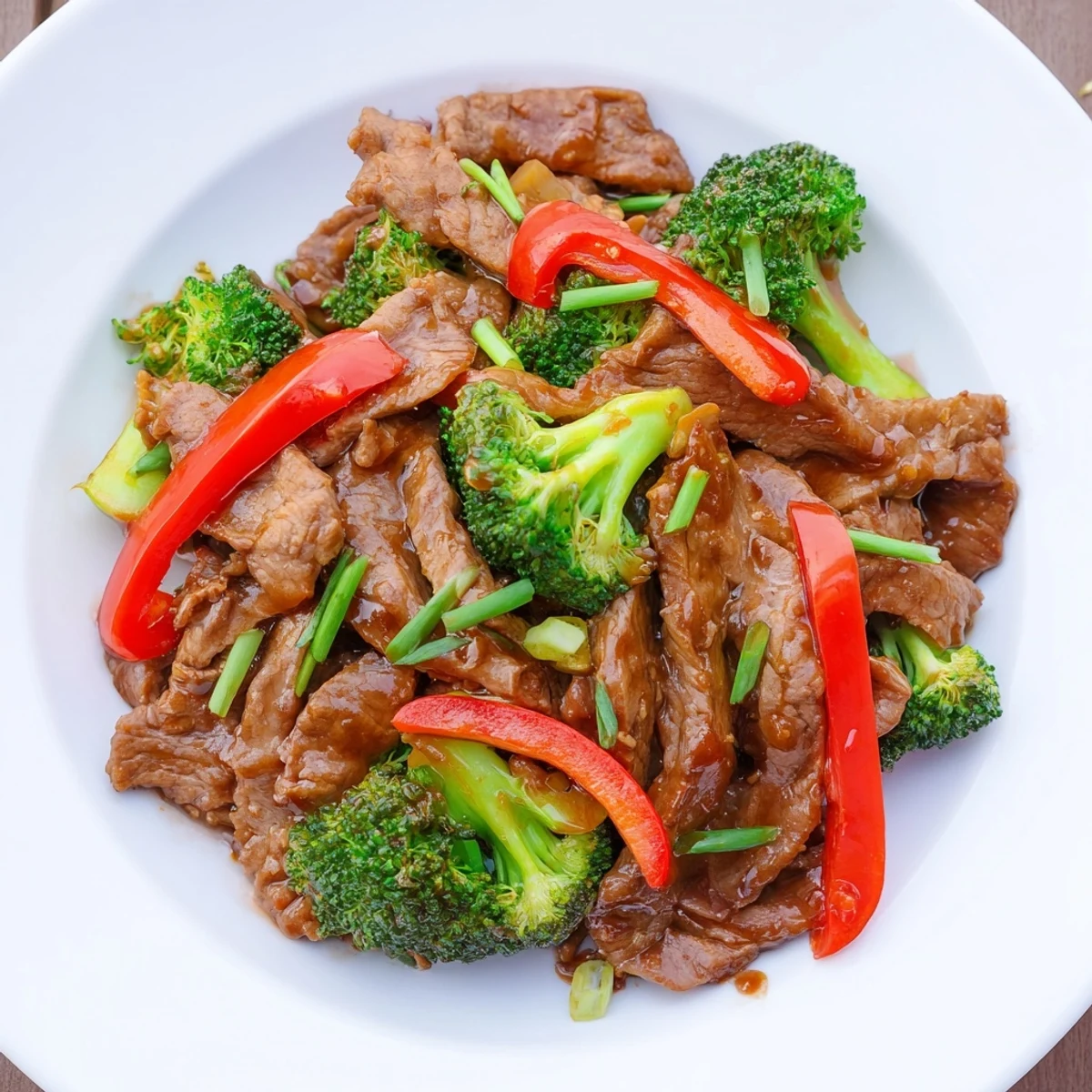 Tender strips of beef and bright green broccoli florets tossed in a spicy sauce for Spicy Beef Stir Fry.