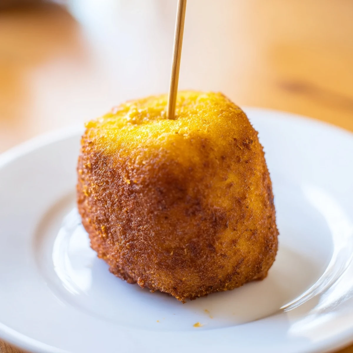 A close-up of golden-brown Super Bowl mini corn dogs on a platter, their crispy cornmeal batter glistening with grease.