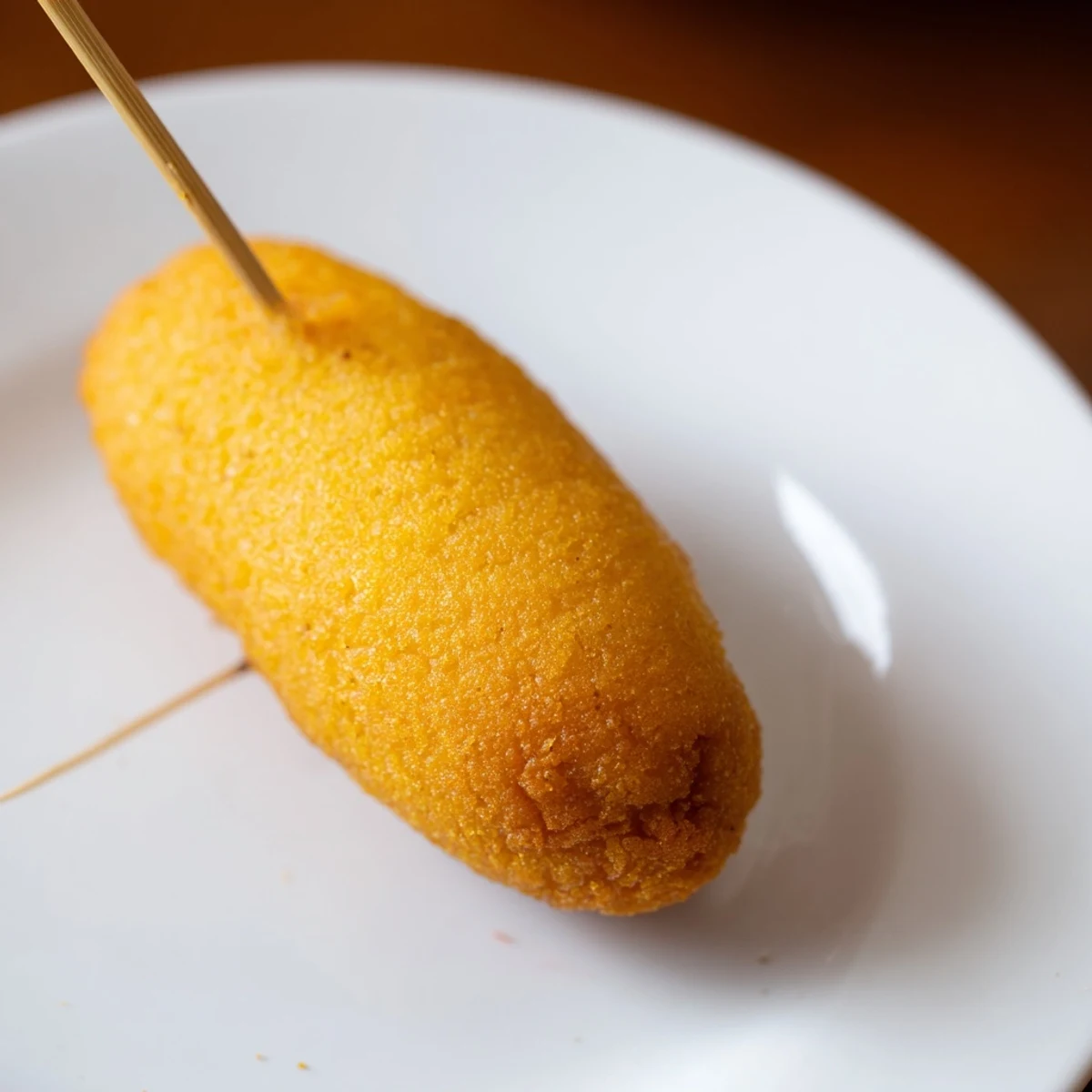 These Super Bowl mini corn dogs have a thick, golden crust and are piled high on a serving tray.