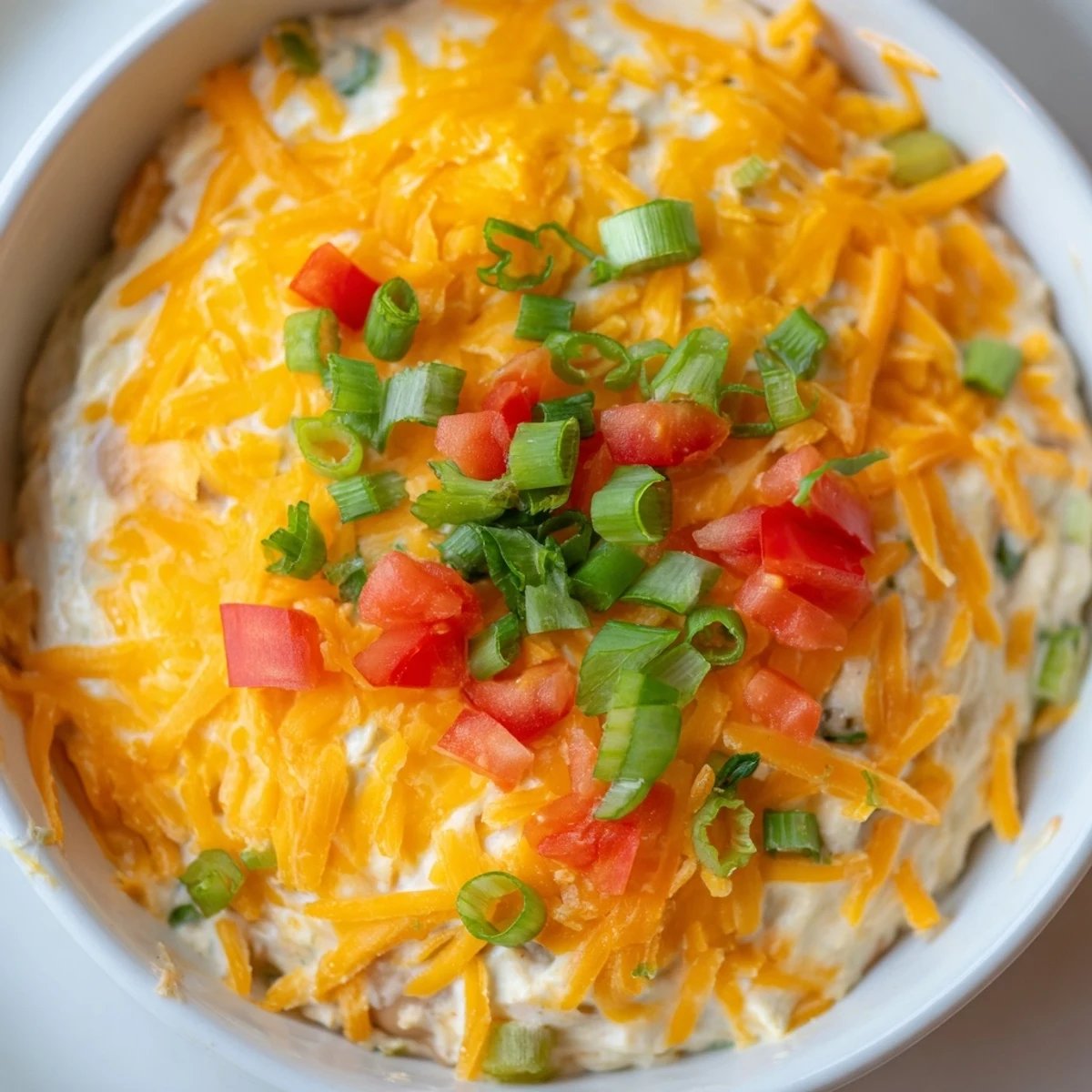 Warm, creamy Championship Bean Dip served with a bowl of tortilla chips for dipping.