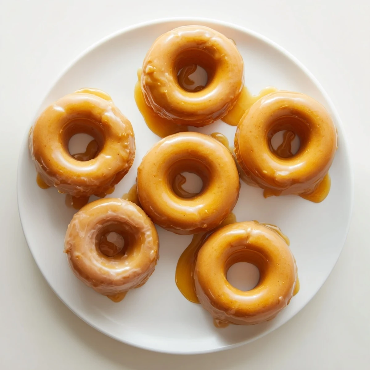 Chewy gluten-free pumpkin donuts drizzled with maple glaze on wire rack