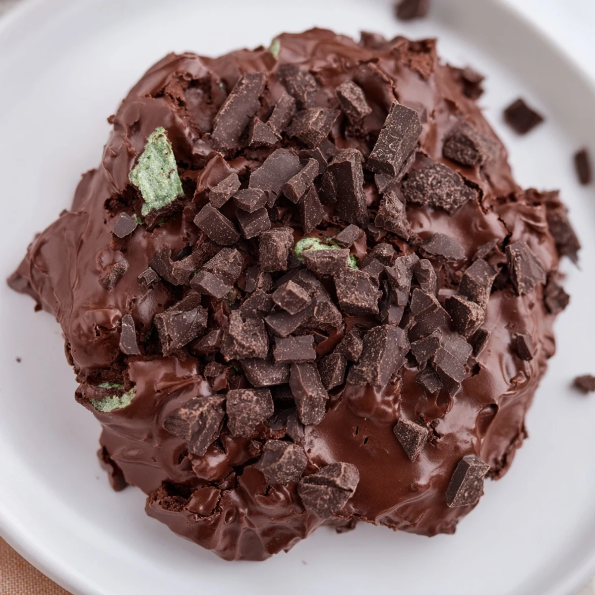 Airy gluten-free dark chocolate mint clouds arranged on a parchment-lined baking sheet ready to serve