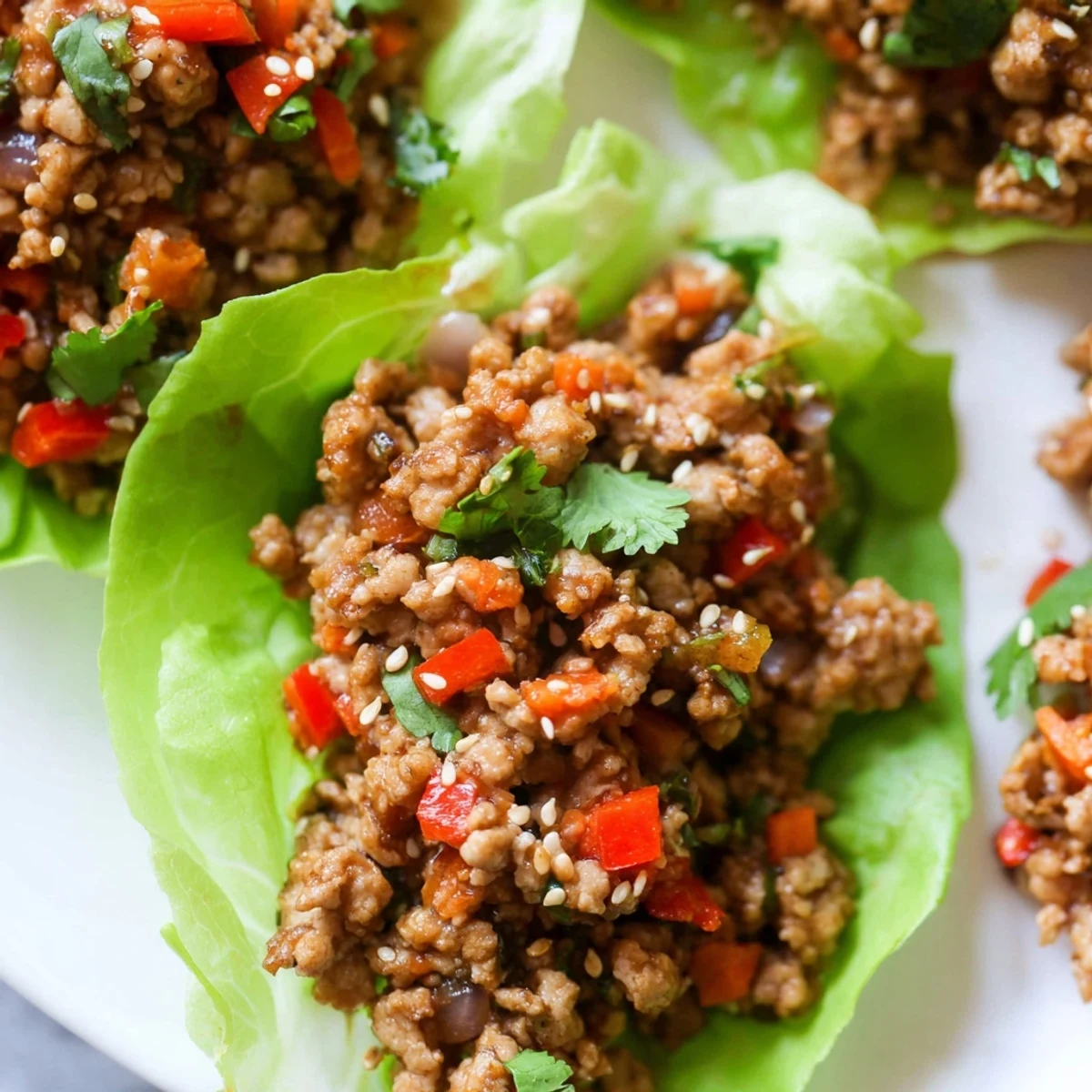 Crisp lettuce cups filled with savory healthy ground turkey and colorful diced vegetables