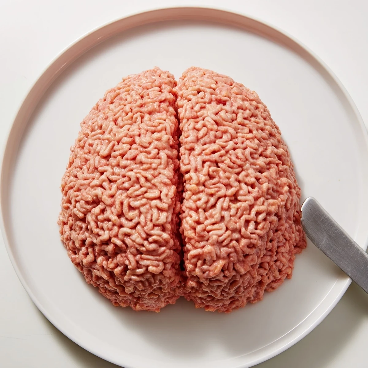 Pink marshmallow Spooky Stuffed Crispy Rice Cereal Brain shaped with textured ridges on a dark dessert table