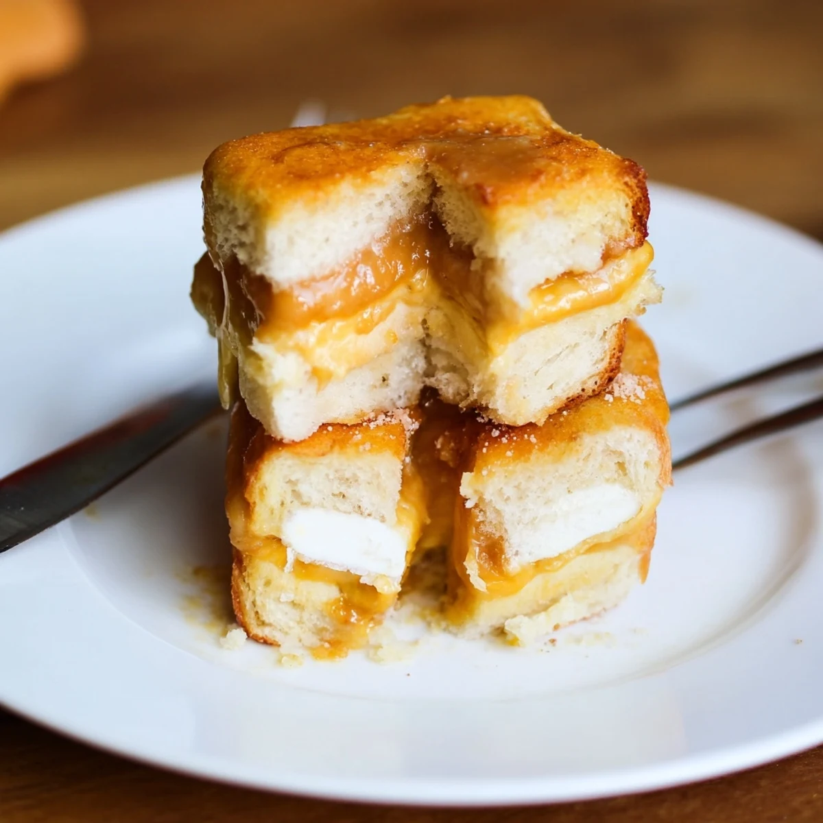 Mini Grilled Cheese Hawaiian Rolls with melting cheddar and golden brushed tops