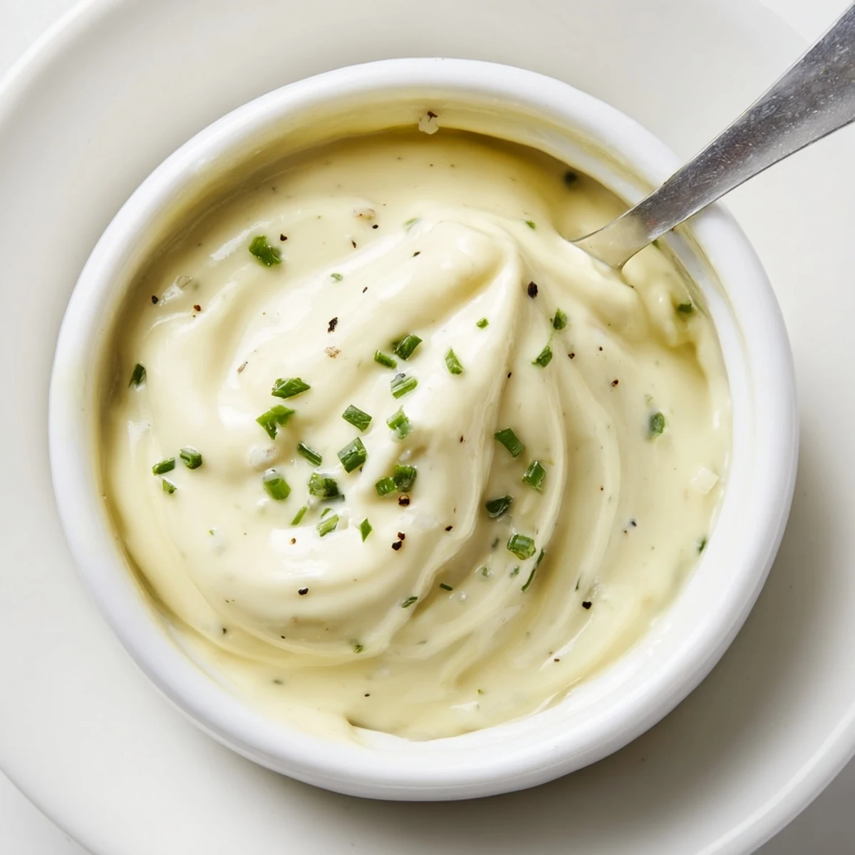 Chilled Creamy Tangy Sauce drizzled over roasted vegetables for vibrant flavor  