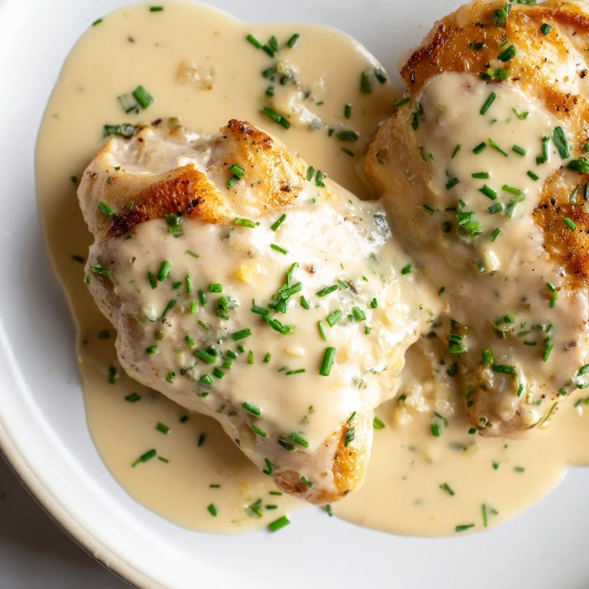 Juicy chicken breasts nestled in a rich, velvety Boursin garlic and herb sauce