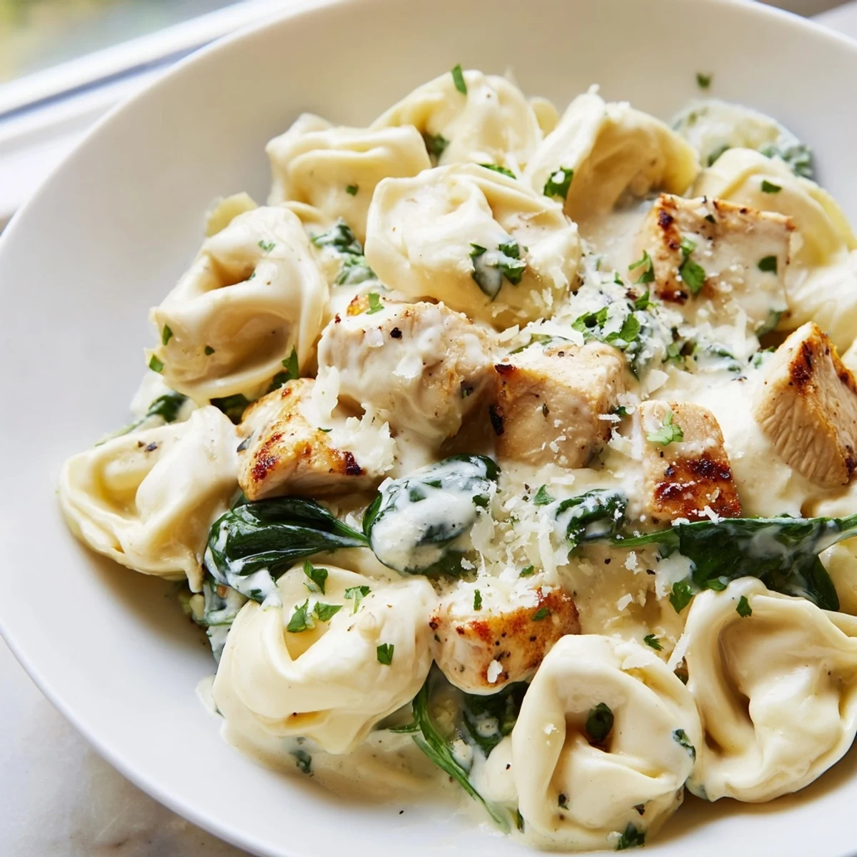 Creamy Garlic Chicken Tortellini