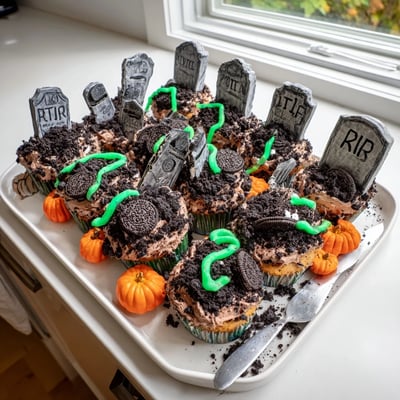 Pull Apart Graveyard Cupcakes